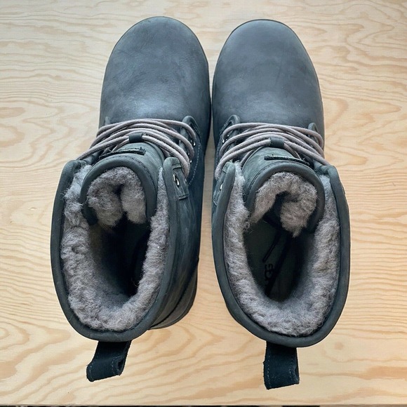 UGG Harkley Waterproof Black Boots Men\'s Sz 14 Shoes Suede Casual Wool 1017238 main image 4